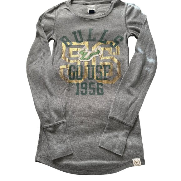 💖Victorias Secret PINK Collegiate Collection USF Bulls Thermal Long Sleeve Shirt - Picture 1 of 5